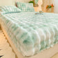 🛏️Soft Rabbit Plush & Milk Velvet Fitted Sheet Mattress Cover🐰 – Cosy, Dustproof Protection for a More Comfortable Bed ✨