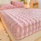 🛏️Soft Rabbit Plush & Milk Velvet Fitted Sheet Mattress Cover🐰 – Cosy, Dustproof Protection for a More Comfortable Bed ✨