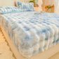 🛏️Soft Rabbit Plush & Milk Velvet Fitted Sheet Mattress Cover🐰 – Cosy, Dustproof Protection for a More Comfortable Bed ✨
