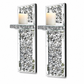 ⏳ Limited-Time Offer! 🕯️ Set of 2 Silver Mirrored Candle Holders – Acrylic Crushed Diamonds Add Sparkling Elegance to Living & Dining Rooms ✨