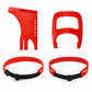 🧔Red 4-Piece Beard Shaping Tool & Hair Styling Comb Set – Shape Your Beard, Tidy Your Neckline & Look Sharp at Home ✨