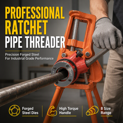 🔥50% OFF🔧Manual Pipe Threading Tool Kit – Ratchet Handle & Die Heads, Cut Clean Pipe Threads with Less Effort 🛠️