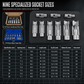 🔥50% OFF🔧9-Piece Flare Nut Socket Set – Slotted Oxygen Sensor & Diesel Injector Line Sockets, The Workshop Kit That Makes Awkward Auto Repairs Easier 🛠️