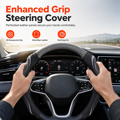 🔈50%OFF 🔥Universal Carbon Fibre Steering Wheel Cover – Anti-Slip Breathable Grip & Napa-Style Finish, Refresh Your Daily Drive ✨