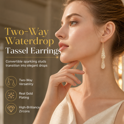 🔥50% OFF!!📢⚡ Women's Dual-Wear Zircon Tassel Earrings – Shiny, Elegant & Convertible, Add a Sparkling Finishing Touch to Day-to-Night Looks 💫