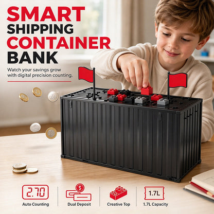 🔥New Arrival! 🐷Shipping Container Digital Coin Savings Jar – Automatic Counting for USD, EUR & GBP Coins, Make Saving Fun & Visual ✨