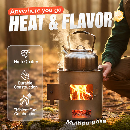 🔥 50% OFF!🍳 Portable Multi-Functional Camping Stove – Efficient Heat & Cooking System, Durable Metal Design, Easy Carry for Outdoor Adventures 🏕️💪