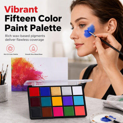 ⏳ Limited-Time Offer! ⏰ 15-Colour Oil-Based Face & Body Paint Palette – Get Creative with Halloween, Festivals & Cosplay Looks 🎨✨