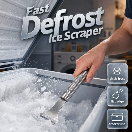 🔥LIMITED TIME OFF🧊Stainless Steel Freezer Ice Scraper Tool – Remove Frost & Ice Build-Up With Less Effort✨