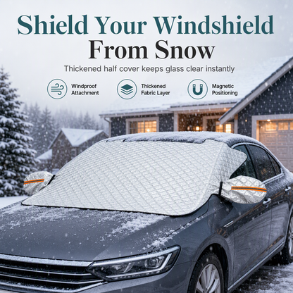 📢📢50% OFF !! ⏰❄️ Careluxpro Magnetic Windscreen Snow Cover – Thickened Half Cover for Cars & SUVs 🚗✨