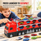 🚚 50% OFF !!🏗️Transforming Carrier Truck Toy – 207cm Catapult Race Track & Mini Alloy Vehicles, Build, Launch & Race Into Big Adventures