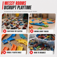 🚚 50% OFF !!🏗️Transforming Carrier Truck Toy – 207cm Catapult Race Track & Mini Alloy Vehicles, Build, Launch & Race Into Big Adventures