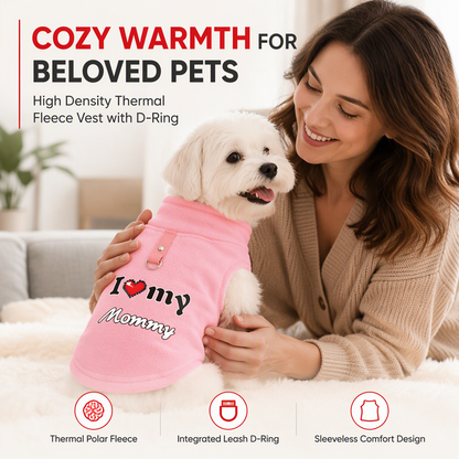 🔥50% OFF!!📢🐾 Warm Pet Sweater with Leash Ring – “Love Dad & Mum” Design for Cosy Winter Walks ❄️✨