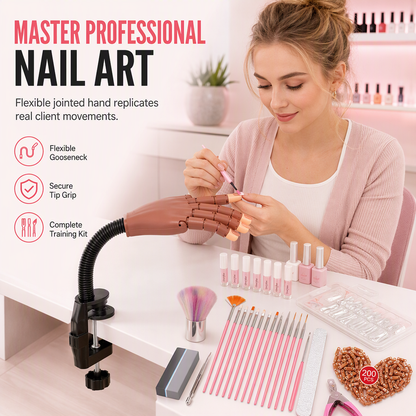 📢New Arrival!💅 15-Piece Nail Art Practice Hand Kit – Professional Training Tool Set for Salon & Beginners ✨