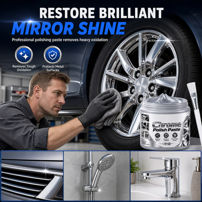📢50% OFF NOW!🚗Metal Chrome Polish & Restorer Paste – Bring Back the Shine to Chrome, Wheels & Trim✨