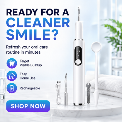 ⏰Limited-Time Offer!🦷Portable Ultrasonic Teeth Cleaner & Tartar Remover Set-Easier, Fresher & More Convenient ✨