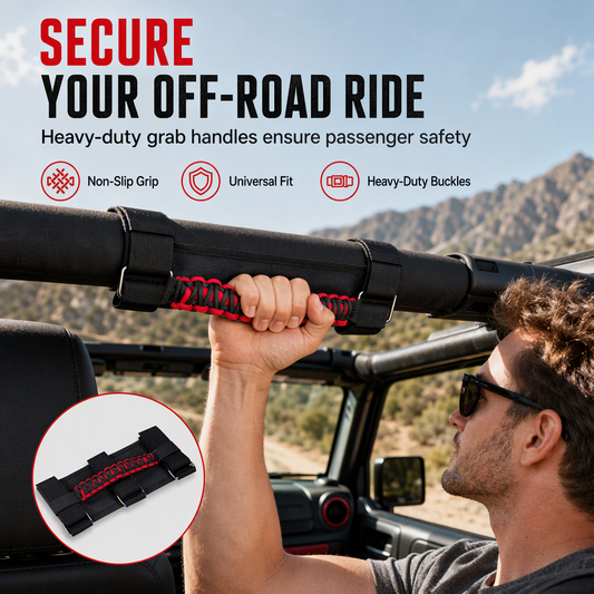 🚙 50% OFF! 🤝 Paracord Braided Roof Grab Handle – Non-Slip SUV & Off-Road Vehicle Handle ✨