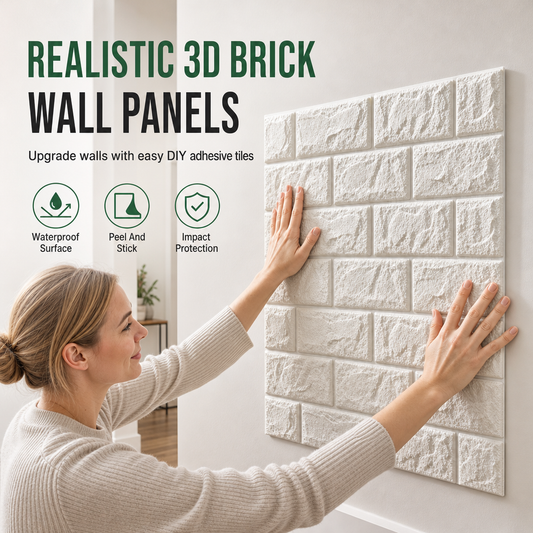 📢📢 50% OFF🏡3D Self-Adhesive Wall Panels – Realistic Brick Design, Waterproof & Cushioned XPE Foam, 16 Colors & 3 Sizes