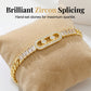 ✨ Women's Gold-Tone Cubic Zirconia Chain Bracelet – Elegant Sparkling Jewelry 💎