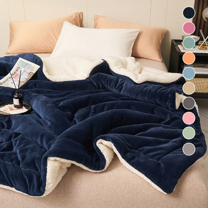🎁 Winter Gift ✨ Double-Layer Thickened Lamb Plush Blanket – Ultra Soft Warm Cozy Throw ❄️