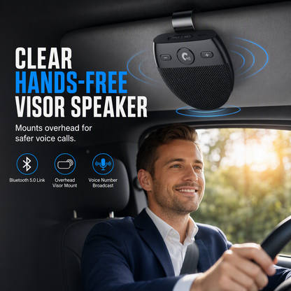 📢📢50% OFF🚗 SP11 Car Sun Visor Bluetooth Speakerphone – Hands-Free Calls & Vibration Auto Power On ✨