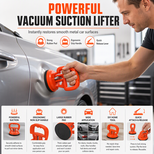 🔥50% OFF!!📢🪟 Heavy-Duty Aluminium Alloy Glass Suction Cup Lifter & Dent Puller – Strong Grip for Glass, Tiles & Panels 💪🔧