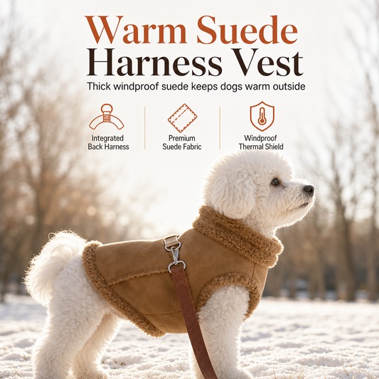 🔥50% OFF!!📢🐕 Thickened Suede-Style Pet Harness Vest – Warm Winter Dog Clothes for Small & Medium Dogs ❄️🧥