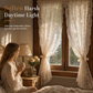 French Vintage Beaded Lace Sheer Curtain Punch Free Hook and Loop Door Curtain Partition for Balcony and Bay Window