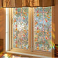 🔥50% OFF!!📢🌈 Rainbow Static Cling Window Film – Colourful Flower Glass Sticker, Cuttable & Decorative