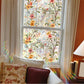 🔥50% OFF!!📢🌈 Rainbow Static Cling Window Film – Colourful Flower Glass Sticker, Cuttable & Decorative