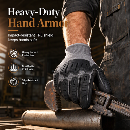 ⏳Time-Limited Special 50% OFF!⏰🛡️🧤 Thickened Impact-Resistant Work Gloves – Heavy-Duty Shock & Wear Protection for Mechanics & Construction