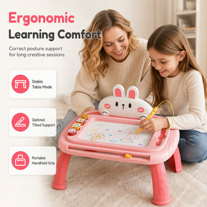 🔥50% OFF!!📢✨ Kids Magnetic Drawing Board – Pen & 4 Stamps Included 🎨  广告内容：
