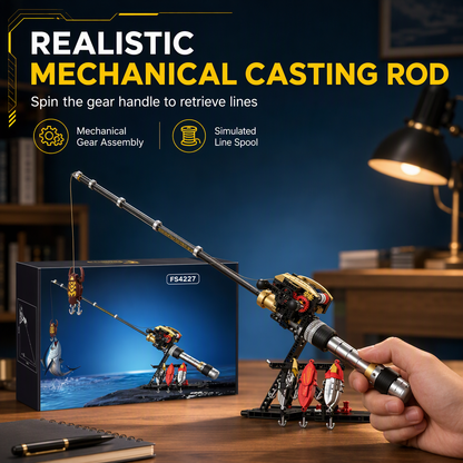 🔥50% OFF!!📢🎣 Creative Fishing Rod & Reel Model Set – Simulated Sea Fishing Display Toy ✨