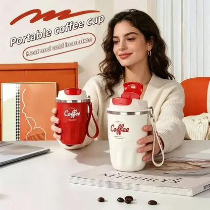 🎁50% OFF NOW☕️ Smart Temperature Display Coffee Tumbler – Double-Wall Vacuum & Carry Strap, Keep Drinks at the Right Temperature on the Go ✨