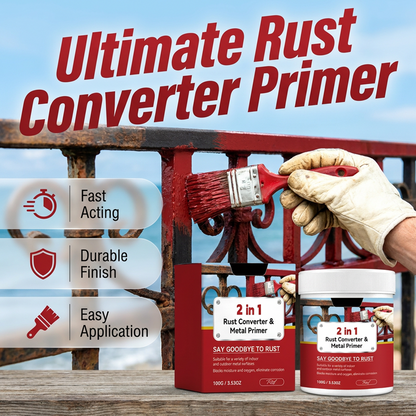 ⏳Limited-Time 50% OFF!⏰🎨 2-in-1 Rust Converter & Metal Primer – Prep & Protect Metal in One Step 🛠️