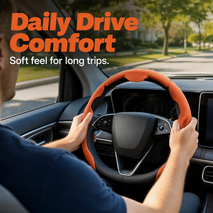 🔥50% OFF!!📢🚗 Breathable Grip Steering Wheel Cover – Comfortable, Breathable & Secure Hold ✨