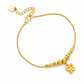 🔥50% OFF!!📢✨ Women's Double Layer Gold Tone Heart Charm Anklet with Small Beads – A Delicate Finishing Touch for Summer Looks, Layering & Thoughtful Gifts 💖