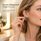 Vintage Leopard Print U Shaped Huggie Hoop Earrings for Women