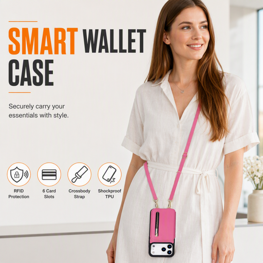 🔥LIMITED TIMME  OFFER !!📢👜 Bi-Fold Crossbody Wallet Phone Case – Zipper Pocket, Card Holder & Kickstand ✨