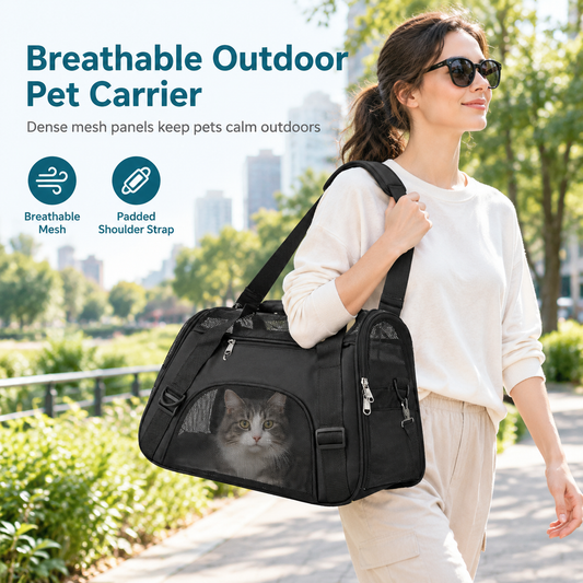 🔥50% OFF!!📢🐾 Breathable Pet Shoulder Bag – Portable Outdoor Travel Carrier for Cats & Dogs, Keep Your Pet Close & Comfortable on Walks, Trips & Days Out ✨