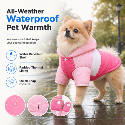 📢📢50% OFF!!🐶 Warm Waterproof Dog Coat with Hood – Winter Jacket for Dogs, Keep Your Pup Cosy & Dry on Cold, Wet Walks ✨