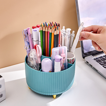 🔥50% OFF!!📢🌀 Rotating Desk Organiser with Compartments – Keep Pens, Make-Up & Everyday Essentials Tidy, One Quick Spin Away ✨