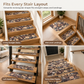 Cobblestone Pattern Diatomite Stair Tread Mat Water Absorbent Non Slip Trimmable Step Rug Easy to Clean