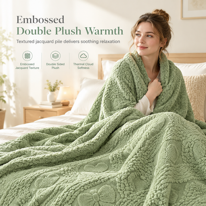 📢📢50% OFF!!❄️ Soft Plush Jacquard Blanket – Double-Sided Cosy Warmth for Sofa, Bed & Couch, Wrap Up in Soft Comfort on Chilly Nights ✨