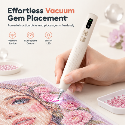 🔥50% OFF!!📢✨ Electric Vacuum Suction Pen Set – Pick Up Tiny Gems, Beads & Craft Pieces With Ease, A Handy DIY Dotting Tool for Diamond Painting, Nail Art & Precision Crafts 💎