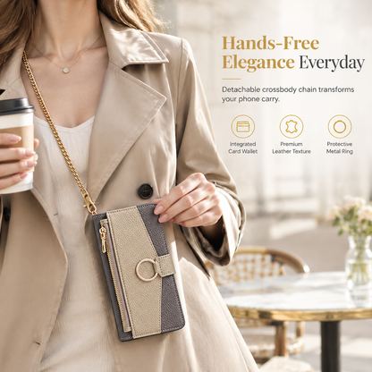 🔥50% OFF!!📢📱 PU Leather Flip Wallet Phone Case – Card Slots, Kickstand & Lanyard Strap, Keep Essentials Together & Your Phone Protected ✨