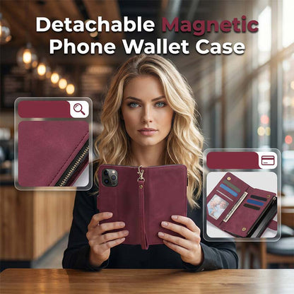🔥50% OFF!!📢📱 2-in-1 Magnetic PU Leather Wallet Case – Keep Phone, Cards & Cash Together, With a Detachable Magnetic Design for Everyday Convenience ✨