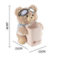 🧸🚗Cute Aviator Bear Plush Car Tissue Holder & Storage Bin | Strap Armrest Mount for Car Interior Decoration & Storage📦
