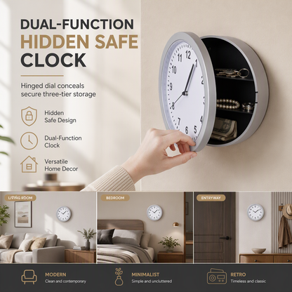 ⏰LIMITED TIME 50% OFF!⌛️🕰️ Vintage Wall Clock with Hidden Safe – Keep Everyday Valuables Out of Sight, A Clever Blend of Classic Decor & Discreet Storage ✨