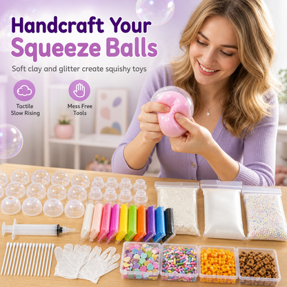 🔥50% OFF!!📢🎨 DIY Clay Squeeze Ball Craft Kit – Slow-Rebound Stress Relief & Handmade Fun for Kids ✨